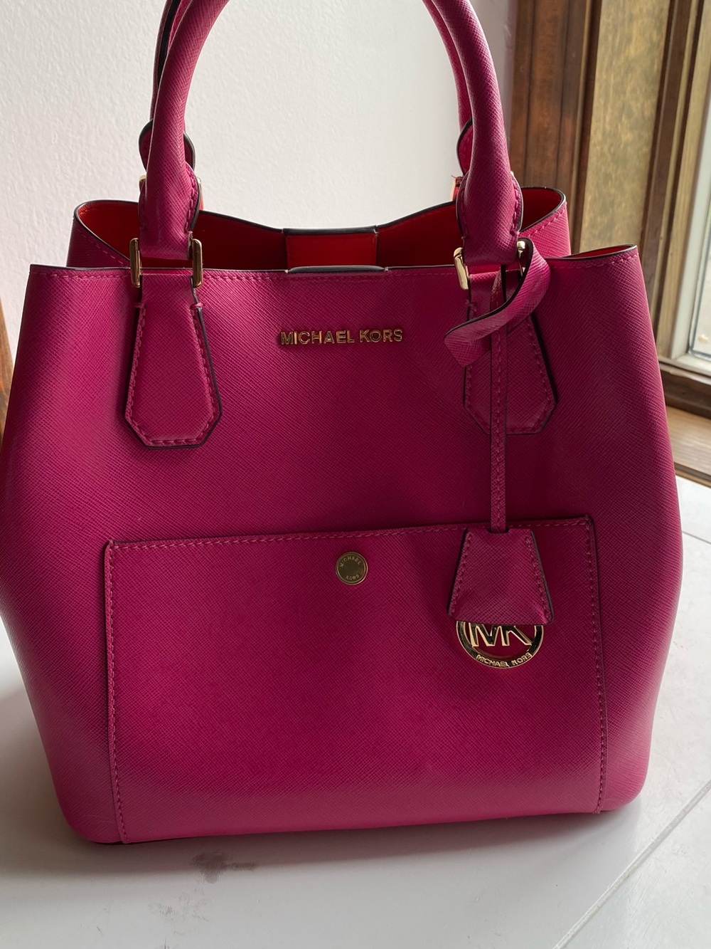 Michael Kors Fuchsia Saffiano Leather Bag